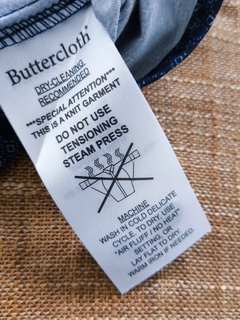 Buttercloth Icy Cotton Men's Blue Micro-Pattern Button-Up Shirt Size 2XL Tallfit - Picture 8 of 10